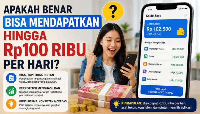 Apakah Benar Bisa Mendapatkan Hingga Rp100 Ribu per Hari