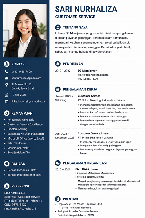 CV Lamaran Kerja Customer Service