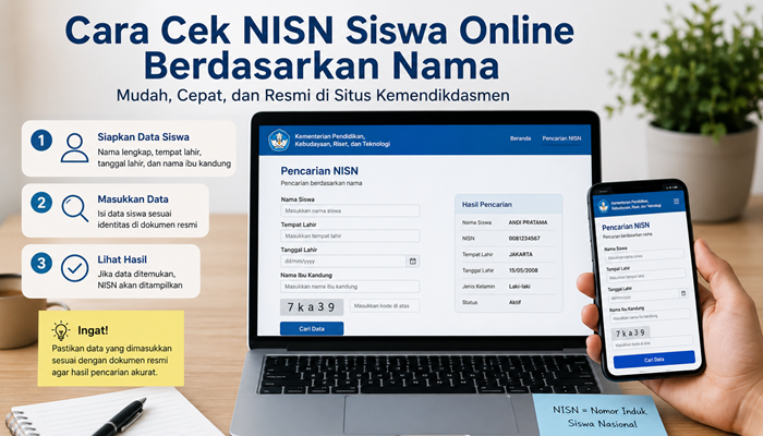 Cara Cek NISN Siswa Online Berdasarkan Nama