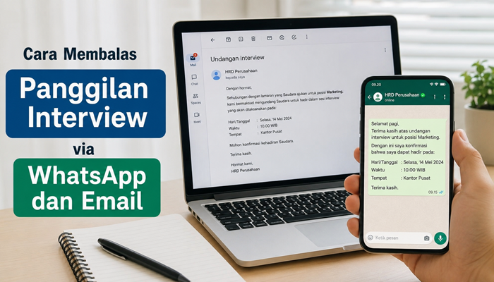 Cara Membalas Panggilan Interview via WhatsApp dan Email