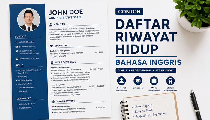 Contoh Daftar Riwayat Hidup Bahasa Inggris