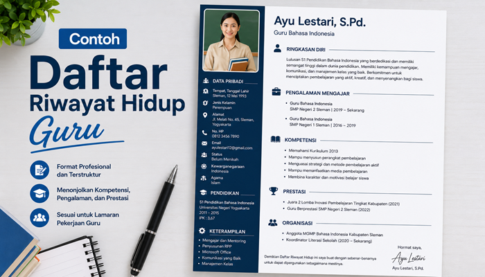 Contoh Daftar Riwayat Hidup Guru