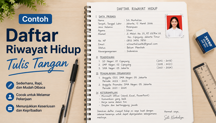 Contoh Daftar Riwayat Hidup Tulis Tangan