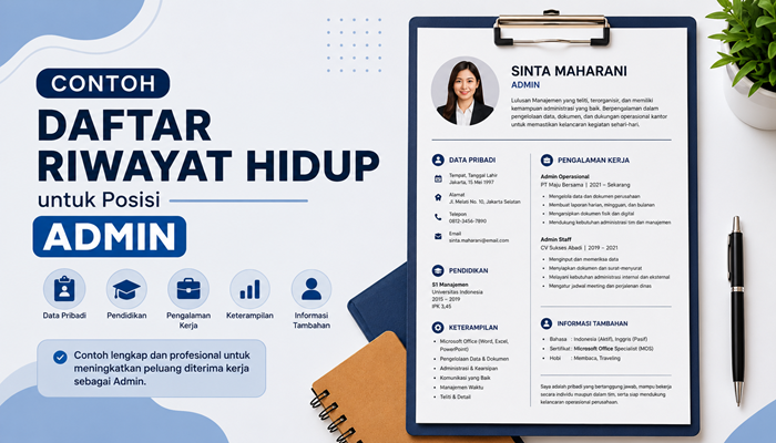 Contoh Daftar Riwayat Hidup untuk Posisi Admin