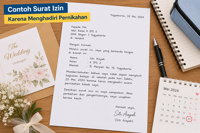 Contoh Surat Izin Karena Menghadiri Pernikahan