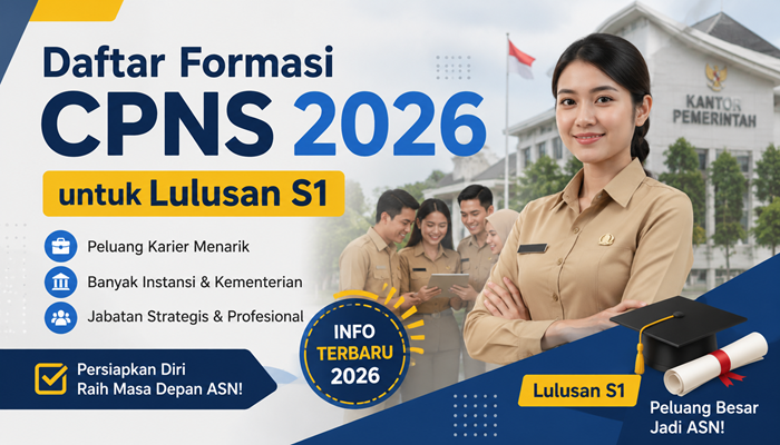 Daftar Formasi CPNS 2026 untuk Lulusan S1