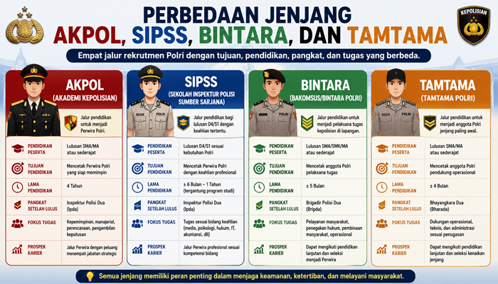 Ringkasan Perbedaan Jalur Masuk POLRI