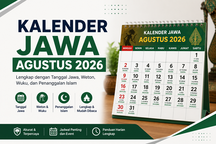Kalender Jawa Agustus 2026 Lengkap dengan Weton dan Pasaran