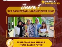 Juara 1 pada 3X2 Basketball Magnificent Nine Tingkat Provinsi